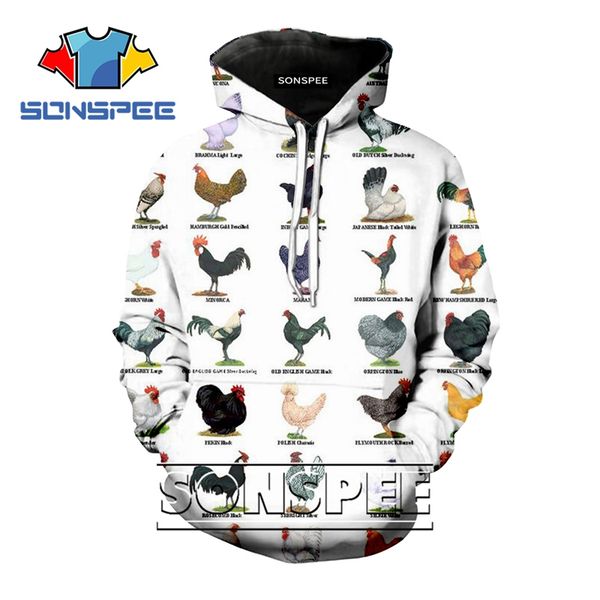 

3d print women men hoodie anime rock chicken homme animal cock sweatshirt long sleeve harajuku fashion streetwear hoodies b10, Black