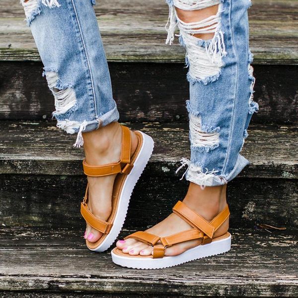 

adisputent women flats sandals buckle soft jelly sandals female casual women flat platform woman beach shoes summer shoes, Black