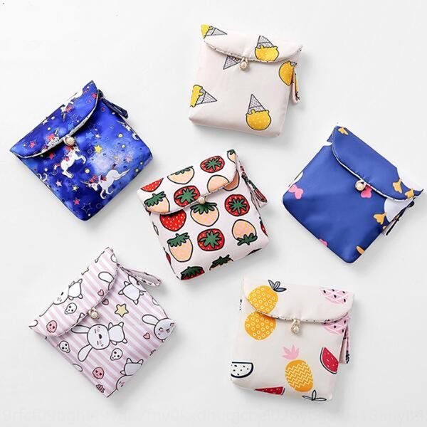 

fresh wind sanitary cotton sanitary napkin storage cute portable change storage bag female aunt towel bag