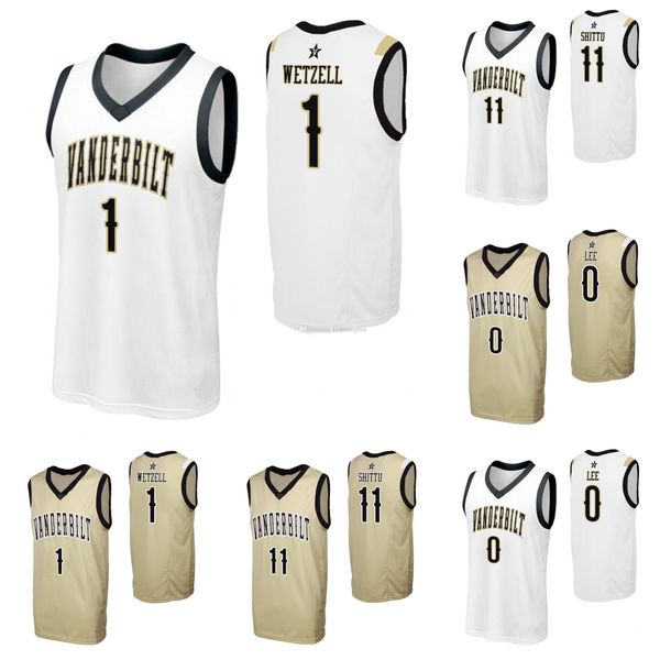

saben lee stitched men's vanderbilt commodores yanni wetzell simisola shittu white black gold college basketball jersey