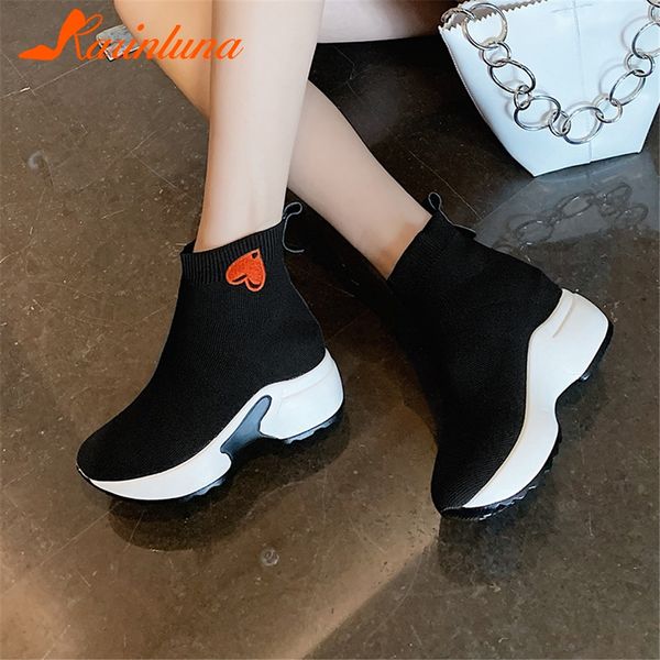 

karin brand new ladies chunky heels flat platform shoes woman casual party office soft autumn winter ankle boots women, Black