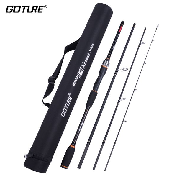 

goture xceed plus spinning/casting fishing rod 2.1m/2.4m/2.7m/3.0m carbon fiber 4-section portable lure rods for fishing+rod bag