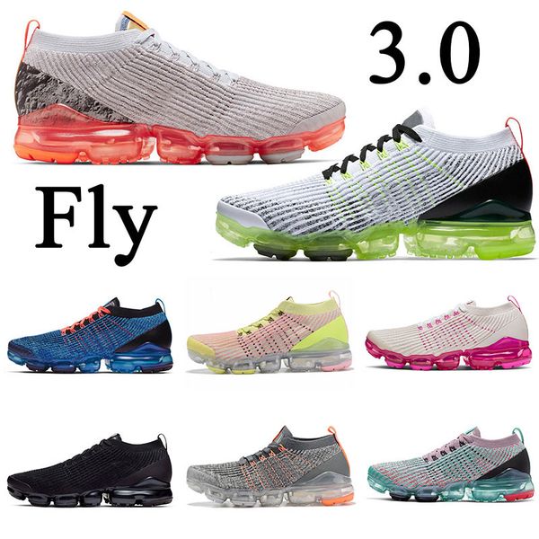 

2020 knit 3.0 fly cushion running shoes for men womens triple white black sneakers laser orange bright mango flash crimson sports trainers, White;red