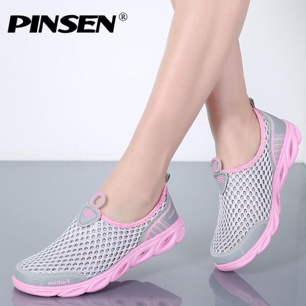 

pinsen 2019 summer casual shoes woman slip-on platform flats female breathable zapatillas slipony women shoes zapatillas, Black