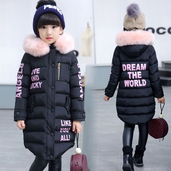 

girls coat winter children coat baby girl warm kids fashion letter outerwear children's christmas costume dress for girls, Blue;gray