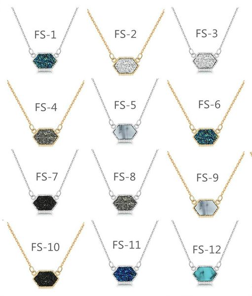 

Оптовая Женская Мода Drusy Смола Бриллиантовое Подвеска Ожерелье Девушки Простой К