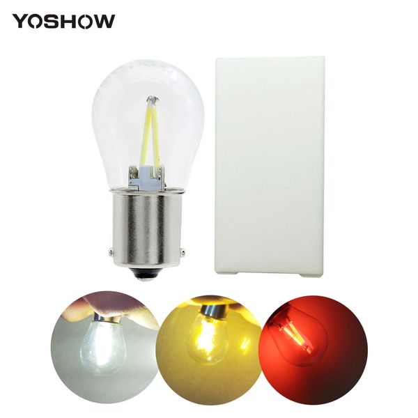 

1pcs 1156 ba15s bau15s py21w 1157 bay15d auto car led filament light 2 cob bulbs turn signal brake tail parking reverse lamp 12v