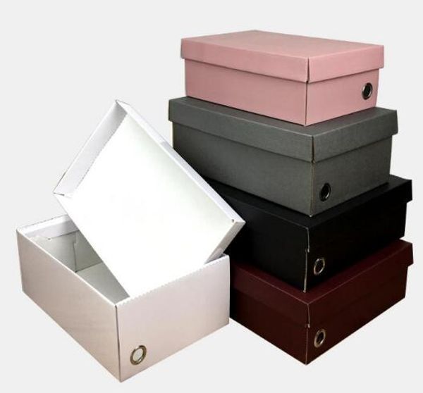 

shoe storage box 100pcs custom printed logo shoe box gift foldable corrugated paper for packaging