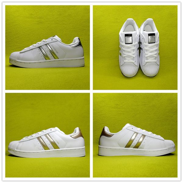 

2018 sale classic super stars white gold silver casual shoes for men women luxury designer sneakers size 36-44, Black