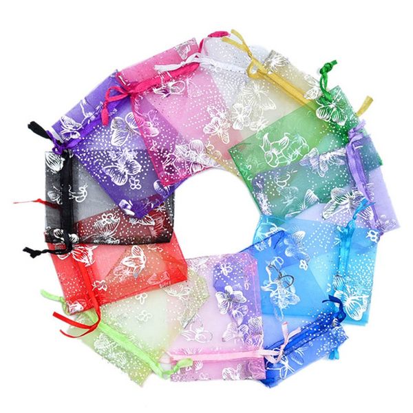 

100pcs 7x9cm transparent organza bags christmas halloween gift box packaging gift bags wedding candy box chocolate