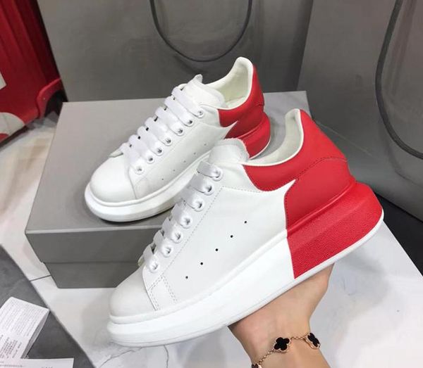

fashion luxury designer men womens casual shoes sneakers party platform dress shoes leather patchwork color chaussures t07, Black