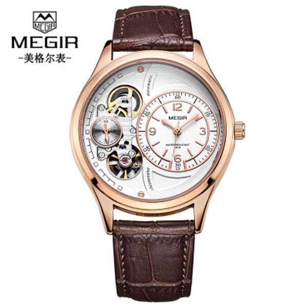 

watches men 2019 fashion sports quartz watch diver waterproof leather watchband army wrist digital-watch, Slivery;brown