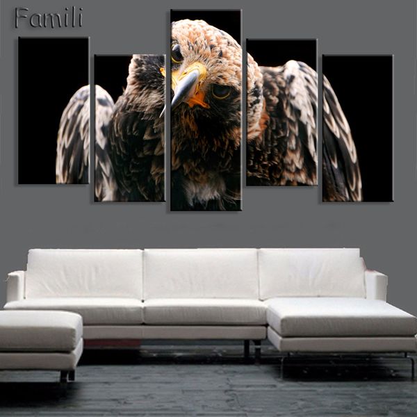 

5Pieces Animal Canvas Painting Birds and Flowers Wall Sticker Pictures All Art Decoration Picture No Frame for Living Room