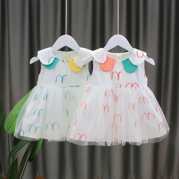 

fashion casual baby girl dress summer clothes sleeveless dresses for girls princess dress baby girl clothes infant vestidos, Red;yellow