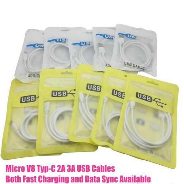 

factory wholesale high speed usb cable usb data cable 2a 3a micro v8 type c fast charging and data sync dhl free