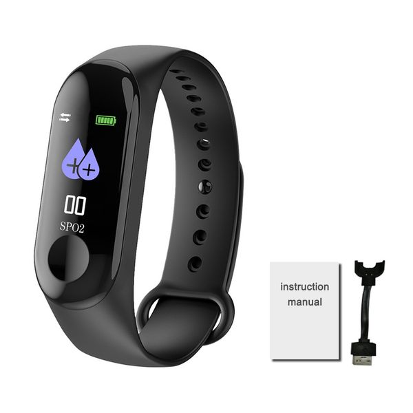

new m3 fitness bracelet fitness tracker pedometer blood pressure heart rate monitor waterproof wristband step counter dropship