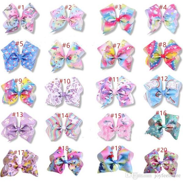 

8 inch large jojo iwa bow with hair clip for girl kid handmade metalic printed ribbon knot hair bow baby headband hair acce orie