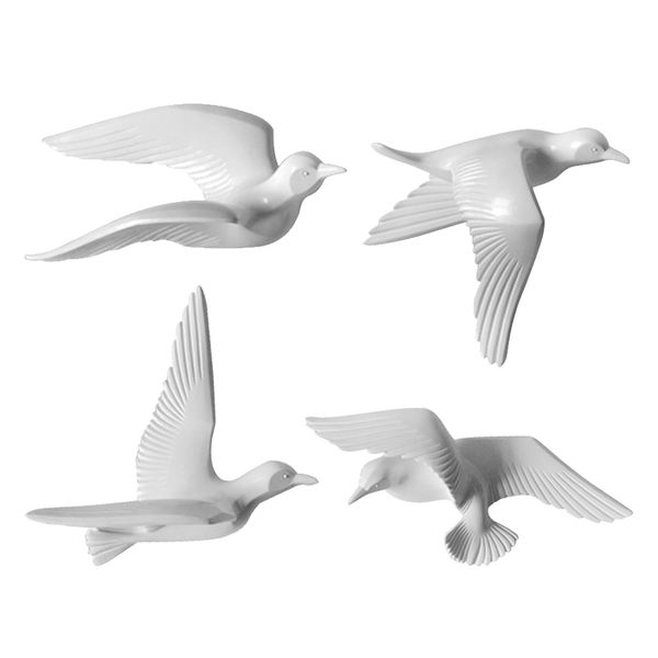 

набор из 4 креативный 3d seagull птицы гобелены смола diy стены дома украшения