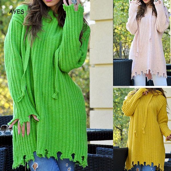 

solid hooded sweater 2019 autumn winter long sweater pullover hole knitted women streeetwear sweaters jumper pull femme knitwear, White;black