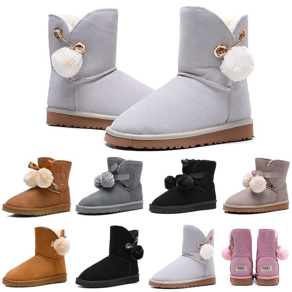 

Designer Women Boots Australia Classic Bailey Hairball Bow Tie Snow Booties Ankle Knee Girls Ladies Fashion Winter Boot Wholesale
