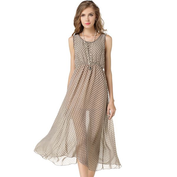 

европейские и американские волны шифон жилет платье, Black;gray