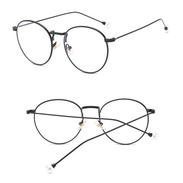 

wholesale-retro flat mirror glasses fashion street swomen thin mettransparent glasses spectacle frame clear lenses eyewear, Black