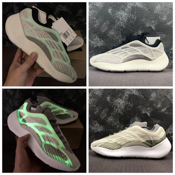 

2020 kanye west foam runner 700 azael alvah glow in the dark кроссовки для мужской спортивной обуви мужчины белый скелет кроссовки