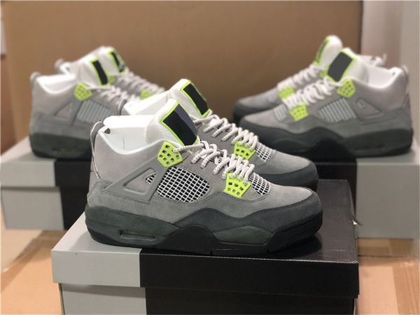 

2020 new air authentic og 4 se neon retro cool grey volt wolf grey anthracite basketball shoes men with original box ct5342-007 sneakers