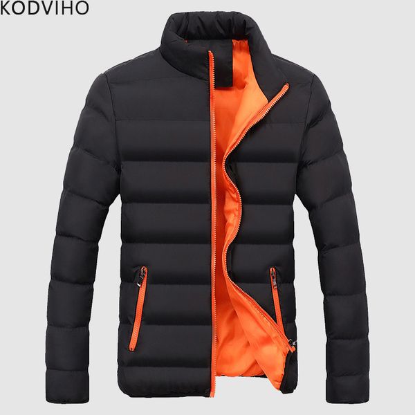 

winter jacket men puffy parka mens winter padded jackets man puffer coat warm quilted overcoat male warm coats slim solid parkas, Black