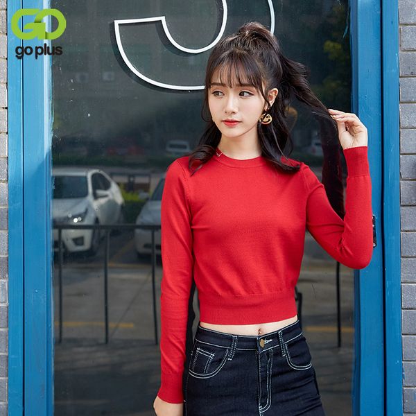 

goplus women's knitted sweaters korean style clothing pink pullovers jumper sueter mujer invierno 2019 blusa de frio feminina, White;black