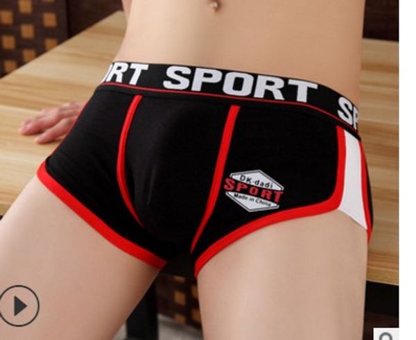 

wholesale low price 5pcs/lots men's breathable cotton sports briefs underwear 12.5er, Black;white