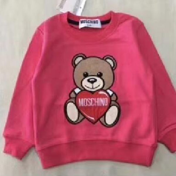 

1-6 лет девочки хлопчатобумажный пуловер с капюшоном джемпер вышивка любовь медве