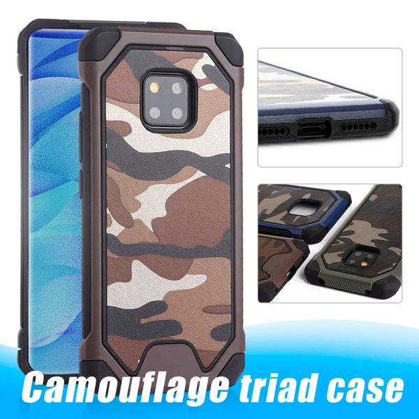 

camouflage phone case for iphone 11 pro max xr pc tpu 2 in 1 anti-knock protective back cover for samsung s10 s9 plus