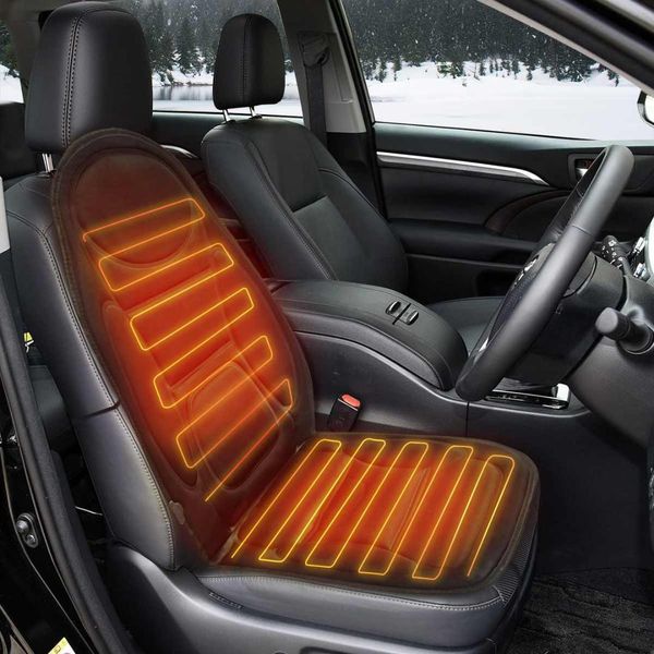 

universal black 12v electric heated car front seat cushion cover heater warmer winter thermostat household cushion