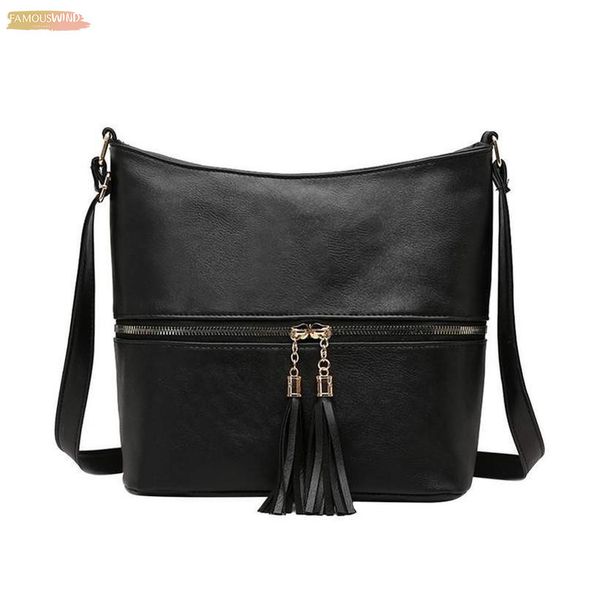 

tassel hobos messenger bag fashion for women solid color satchel handbags shoulder pu leather crossbody bags for women
