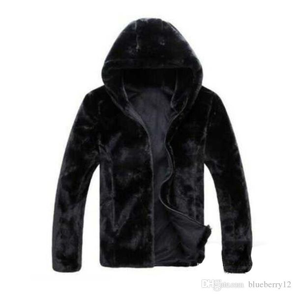 

mens jacket autumn winter faux fur jacket men imitation fur men jackets coats new fashion warm faux fur outerwear, Black