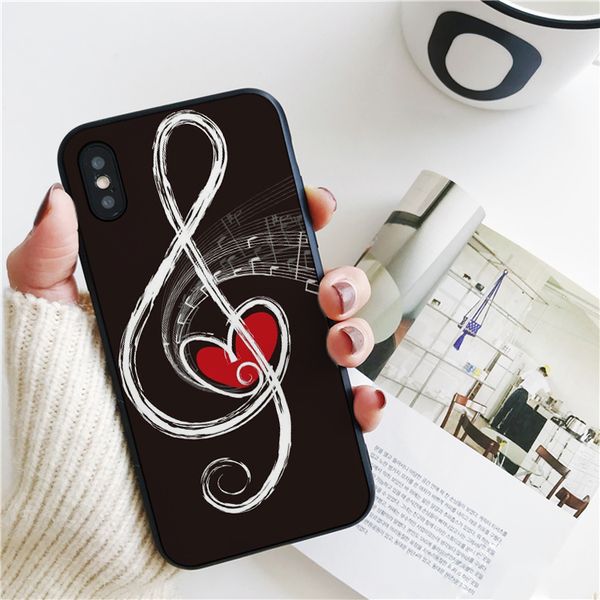 

fundas luxury treble clef musical notes cover for iphone 11 pro xs max xr case for iphone 8 7 6s plus 5s se case soft silicone cover.