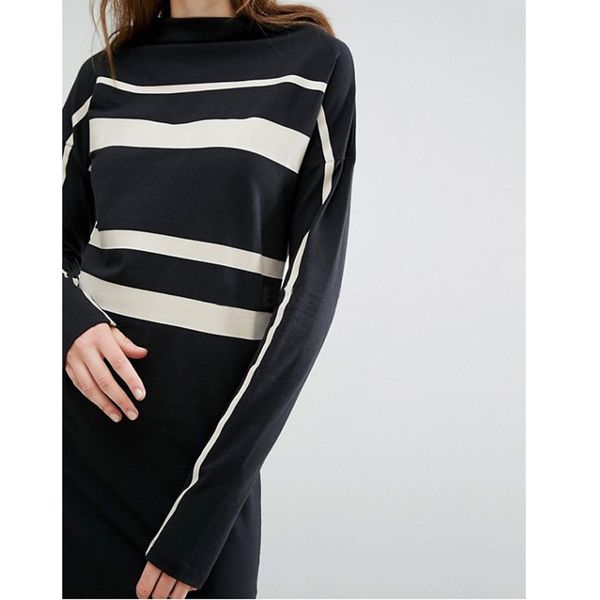 

mew arrival women designer long dresses luxury fashion womens brand split long sleeve dresses brief women autumn streetwear love_clothes1, Black;pink
