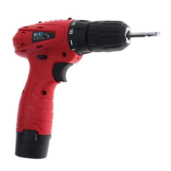 

voto ac 110v cordless 12v electric screwdriver with 2 lithium batteries and plastic case for handling screws/punching us plug