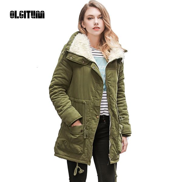 

2019 winter jacket women hooded coat cotton jacket adjustable waist slim parkas plush lining cotton coat cc256 y190926, Black;white