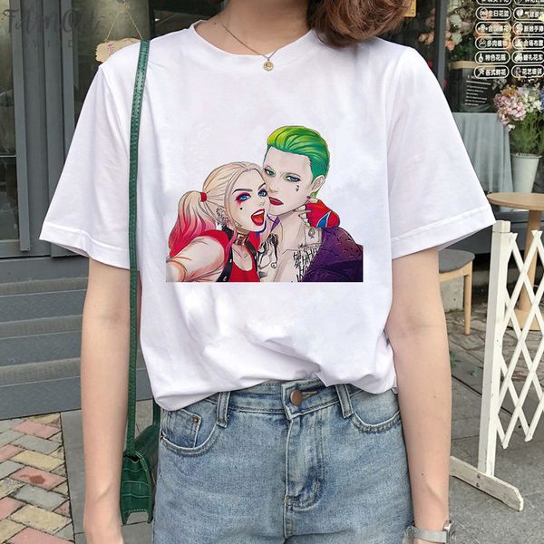 

harley quinn t shirt 2020new womens harajuku the joker shirt graphic tees women casual t shirt fashion cool female t, White