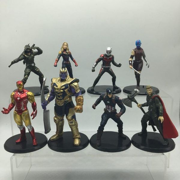 

avengers endgame action figures toys marvel new avengers 4 thanos iron man captain marvel hulk captain america model doll kids toy 8 styles