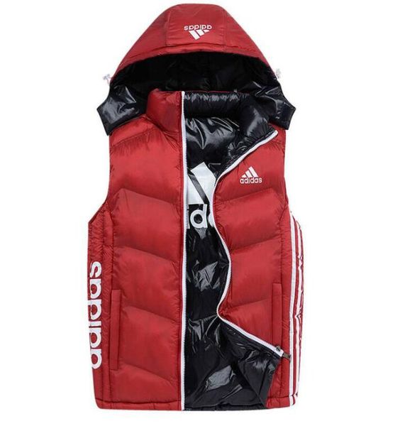 

новые прибыл мужские вниз жилеты для мужчин марка жилеты зимнее пальто с тегами шляпа съемная мода открытый куртка одежда парки 4 цвета, Black;white