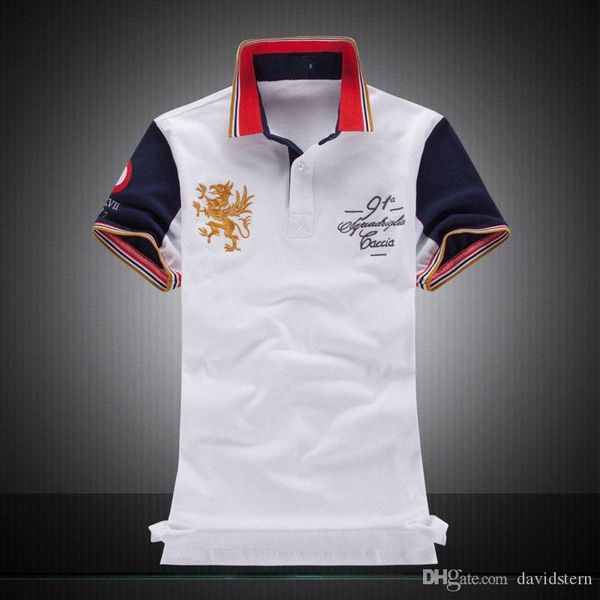 

poloshirt men short sleeve tfamous pony man racing team polo t-shirts custom design big horse country, White;black