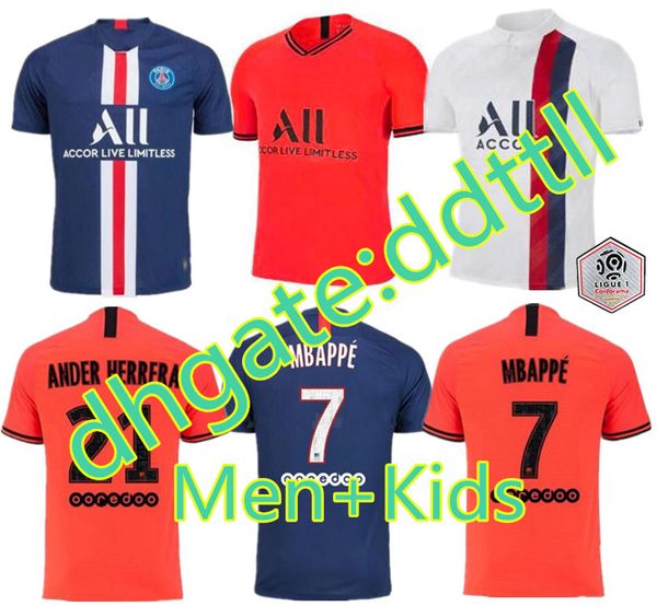 

maillots de football kit 19 20 psg soccer jersey 2019 2020 paris mbappe icardi marquinhos jersey camisetas champions shirt men kids sets, Black;yellow