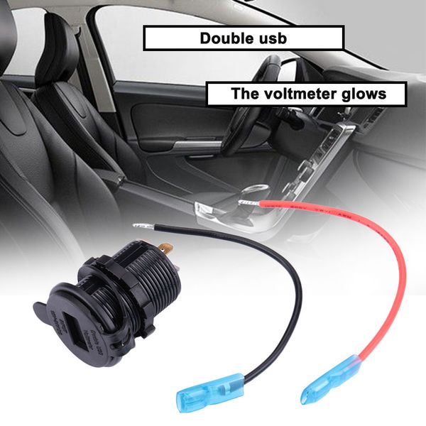 

car vehicle dual usb 4.2a cigarette lighter power charging charger with a volmeter