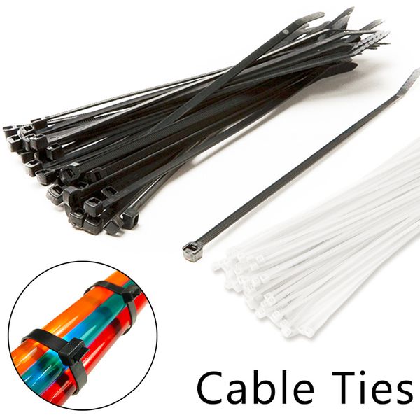 

good 100pcs/set 2.5x200mm nylon plastic cable ties zip fasten wire wrap strap