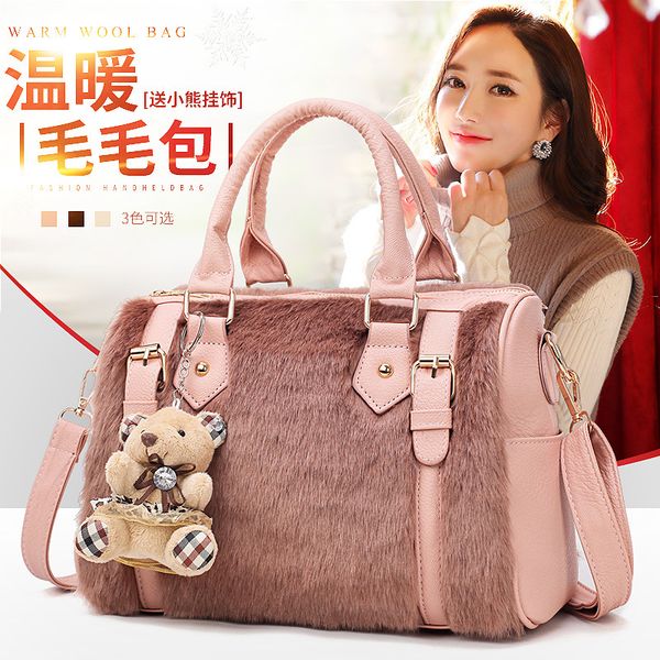 

fashion bag autumn and winter new furry bag women's shoulder handbag