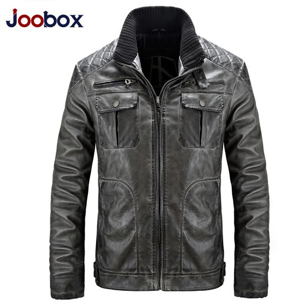 

brand new men's leather jacket winter thick fashion pu biker jacket men bomber coat casual leather coats slim fit, Black