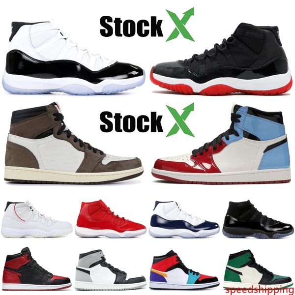 

fearless concord 45 11 11s mens basketball shoes space jam bred platinum tint banned 1 og high travis scotts mens womens sneakers